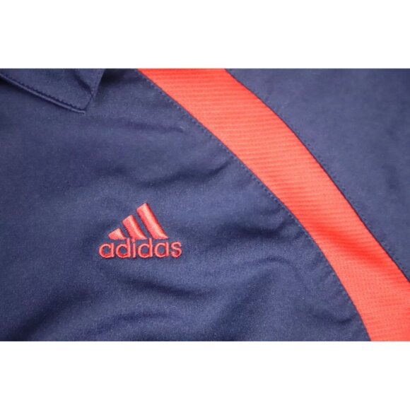 Adidas Golf Polo Shirt Men L Blue/Red Activewear Point Collared Logo Embroidered - Picture 3 of 9